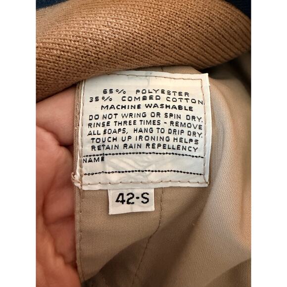 Vintage English Squire Khaki Coat USA Made Lined Trench Car Coat Men’s 42 Short - Picture 12 of 13